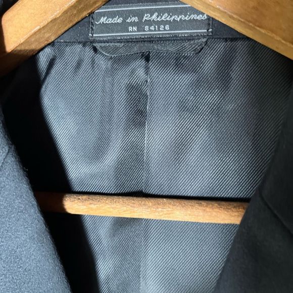 Bill Blass 42 long black polyester sport coat/blazer sueded fabric - Picture 6 of 8